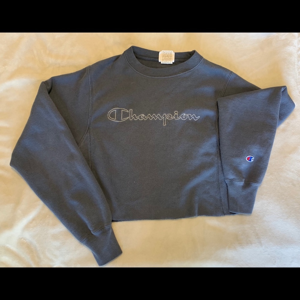 champion cropped crewneck